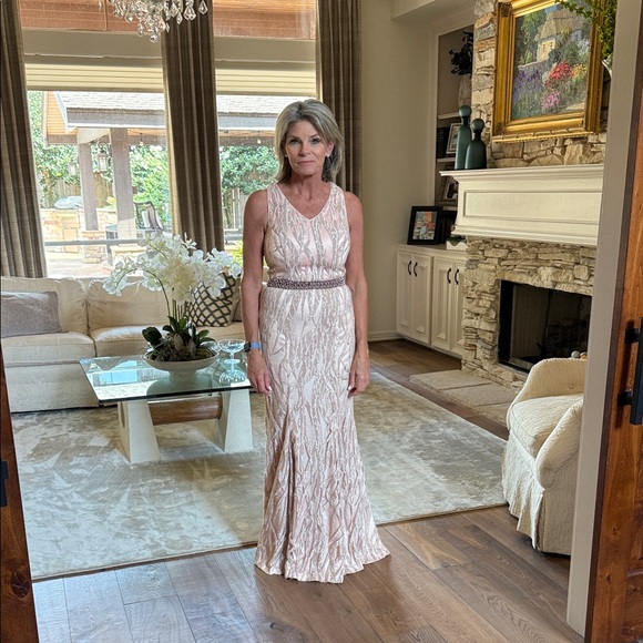 Jay Godfrey Blush Gown with Beaded Waist - Picture 7 of 11